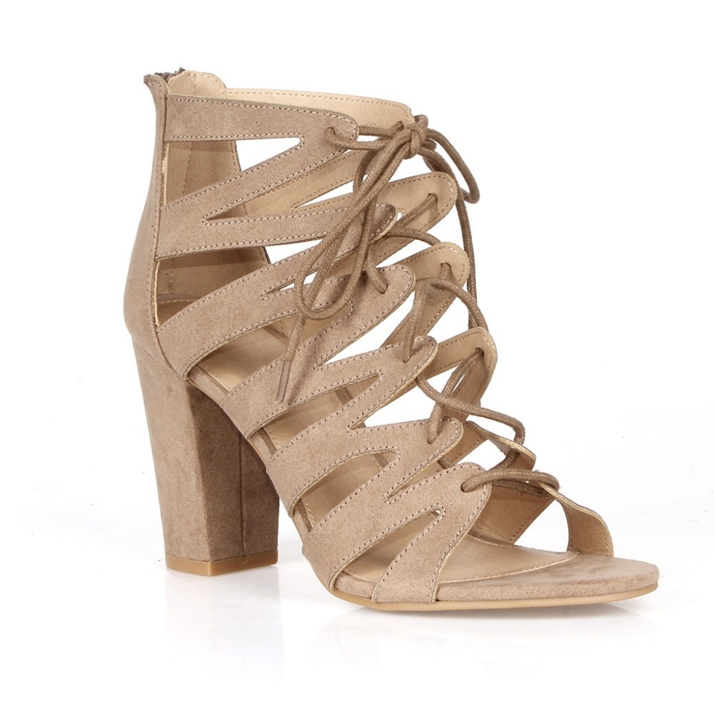 Kristin Lace Up Women's Caged High Heel Sandals